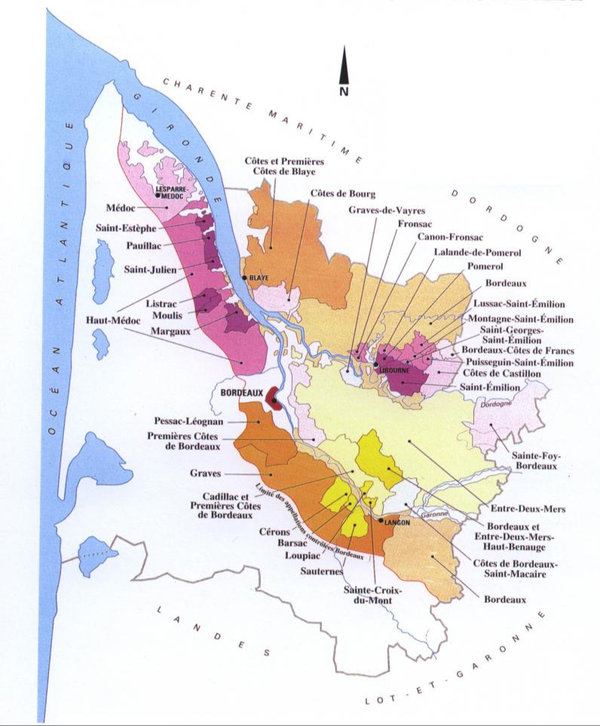 Bordeaux | Die Appellationen | Karte